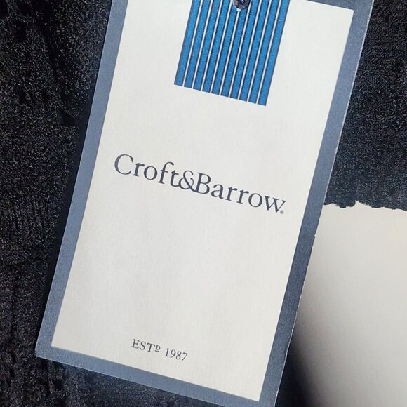 Croft & Barrow Top Womens Size 2X Solid All Black Lace Overlay 3/4 Sleeve Nwt - Picture 7 of 9